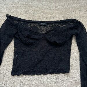 Outcast Black Lace Off-Shoulder Top